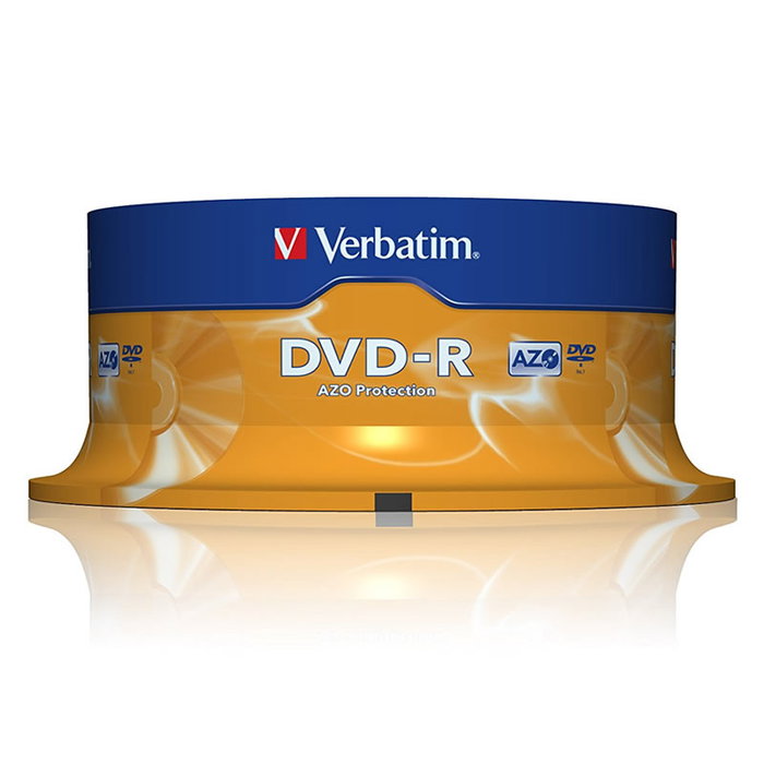Verbatim DVD-R 4,7 GB 16x Tarrina de 25 unidades Plata mate